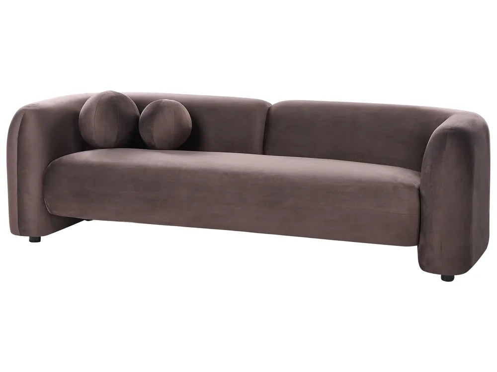 Sofa 3 Seater Velvet Dark Brown Londell