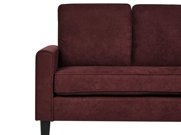 Sofa 3 Seater Fabric Burgundy with Ottoman Assuntino