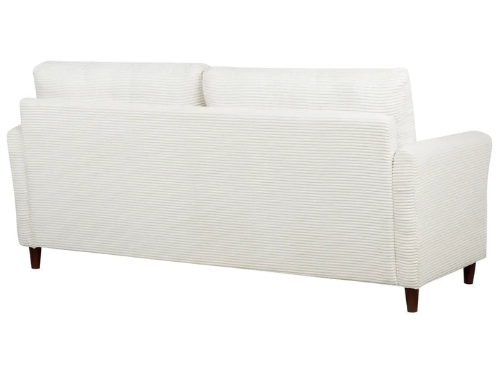 Sofa 3 Seater Corduroy Off-White with Storage Arlo