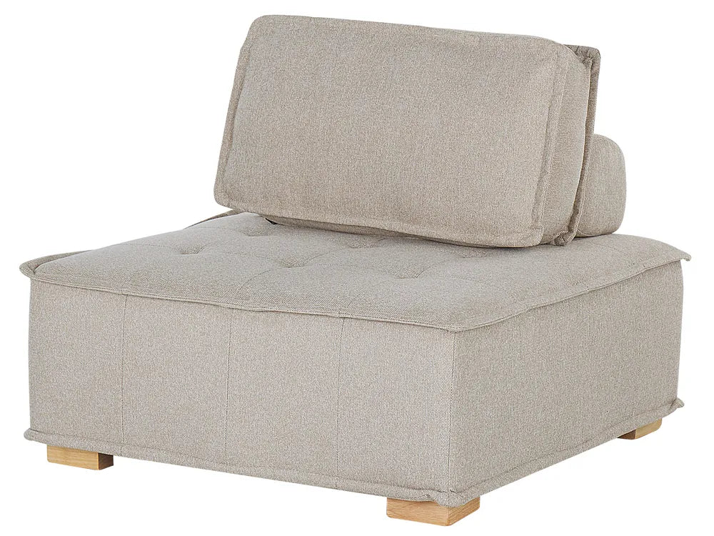 Modular Corner Sofa 4 Seater Fabric Light Beige Right Hand Oxford