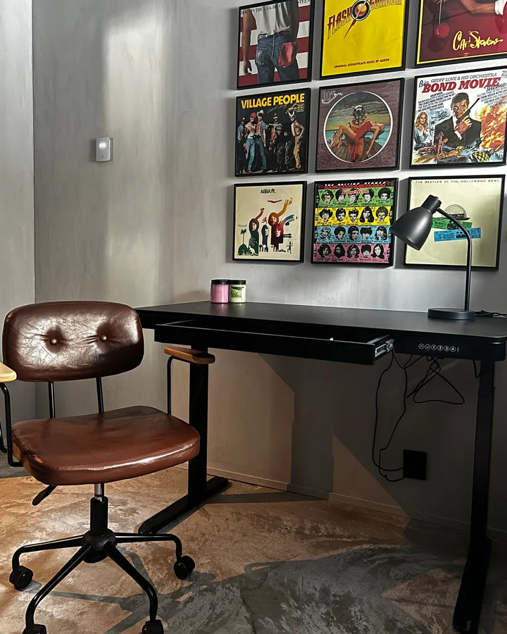 Desk Chair Faux Leather Brown Latwon