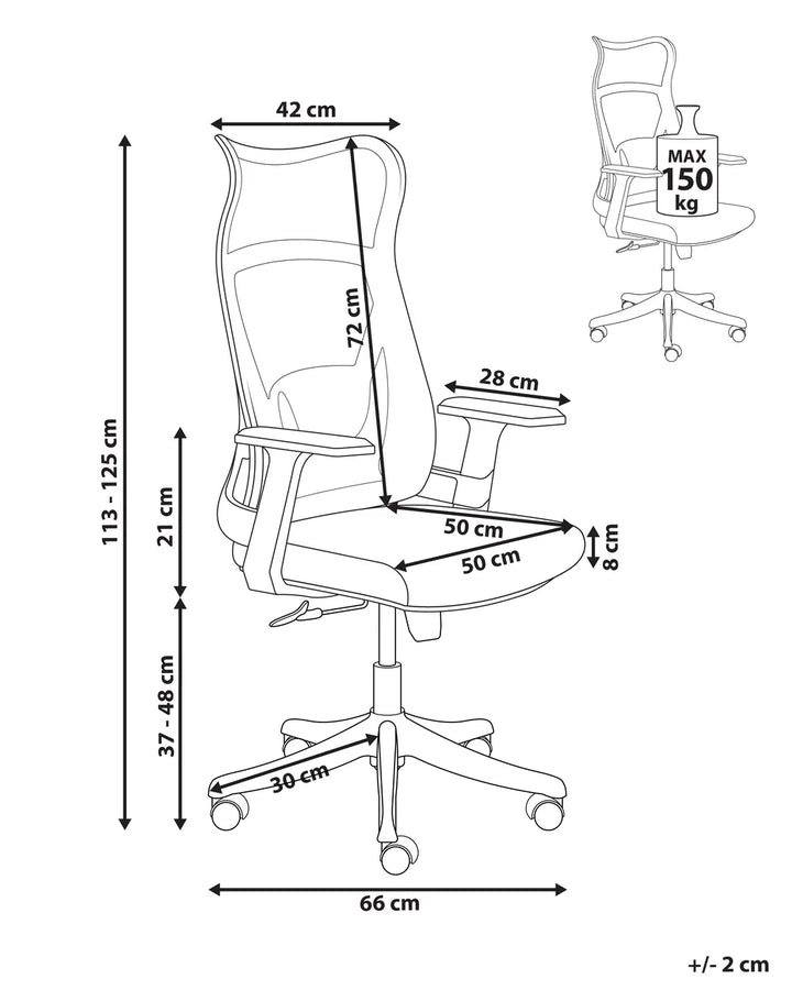 Office Chair Fabric Black with Smooth Rolling Castors Kranz