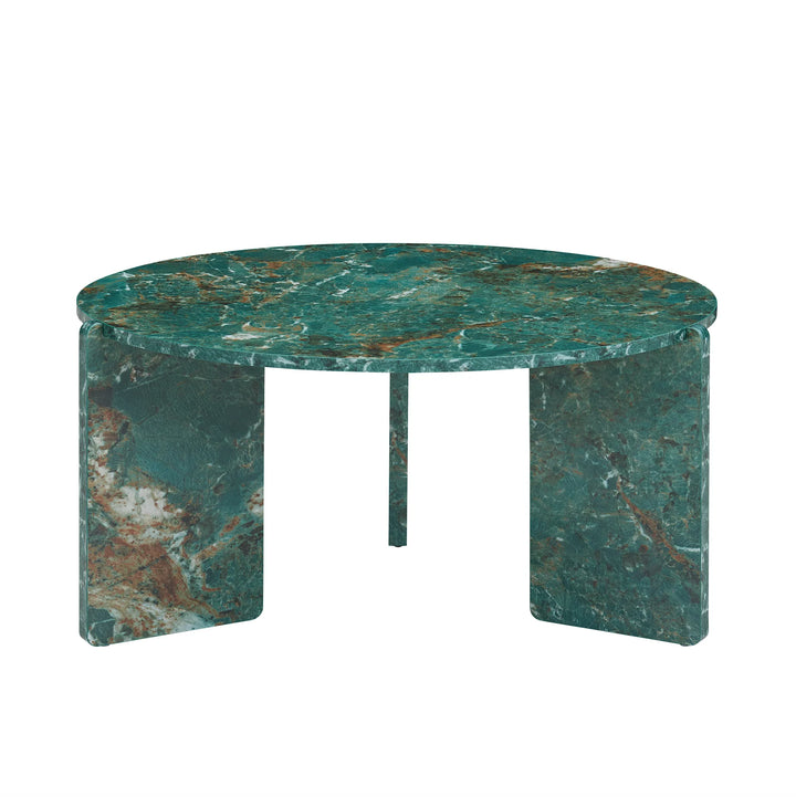Marble-patterned side table on a white background