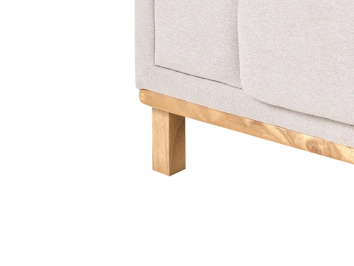 Corner Sofa 5 Seater VEN Fabric Light Beige Left Hand Josanna