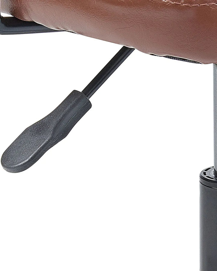 Desk Chair Faux Leather Brown Latwon