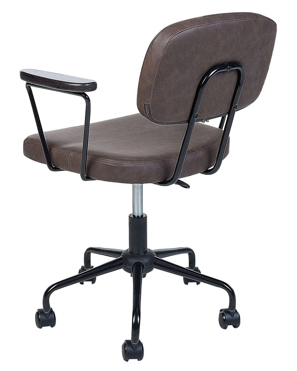 Desk Chair Faux Leather Dark Brown Latwon