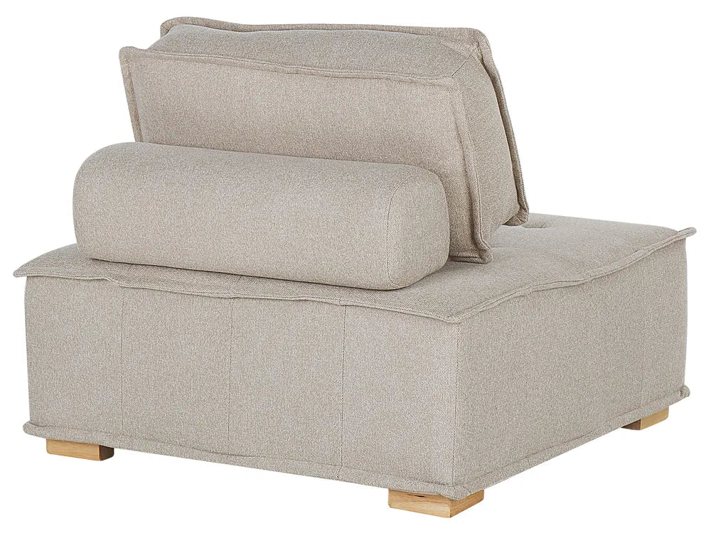 Modular Corner Sofa 4 Seater Fabric Light Beige Right Hand Oxford