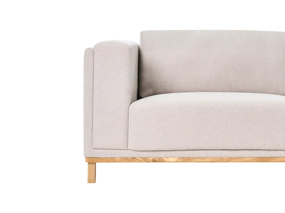 Corner Sofa 5 Seater VEN Fabric Light Beige Left Hand Josanna
