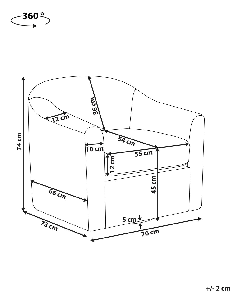 Swivel Armchair Fabric Light Beige Merren