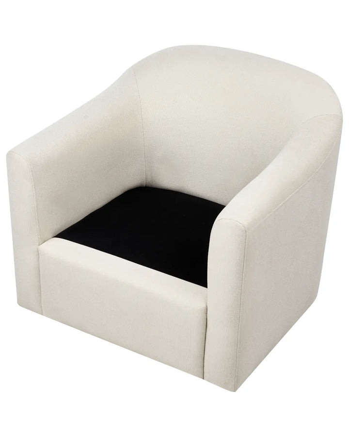 Swivel Armchair Fabric Light Beige Merren