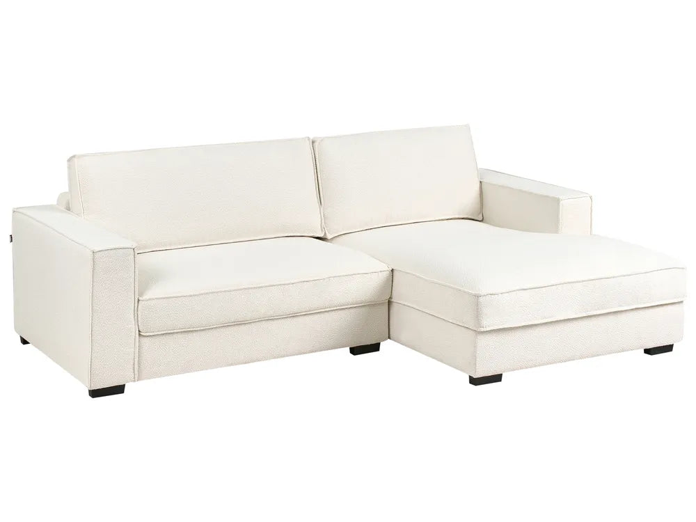 Corner Sofa Boucle Off-White Left Hand Edyth