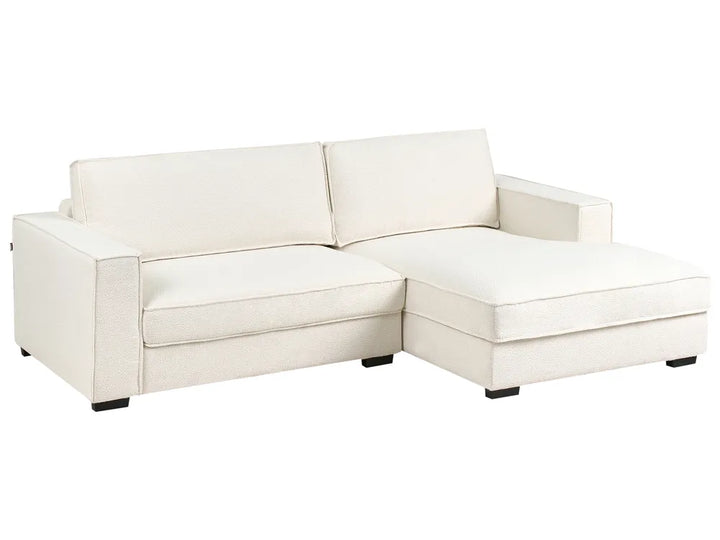 Corner Sofa Boucle Off-White Left Hand Edyth