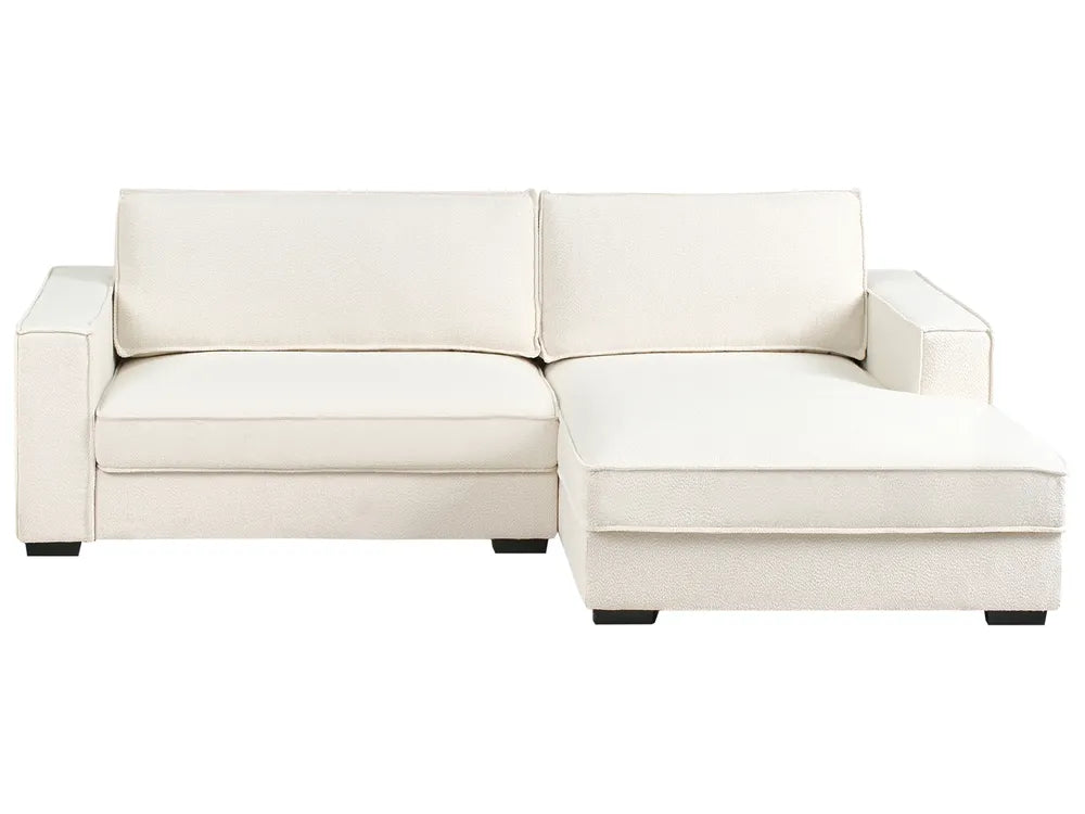 Off-white boucle corner sofa left hand modern design