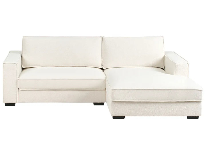 Off-white boucle corner sofa left hand modern design