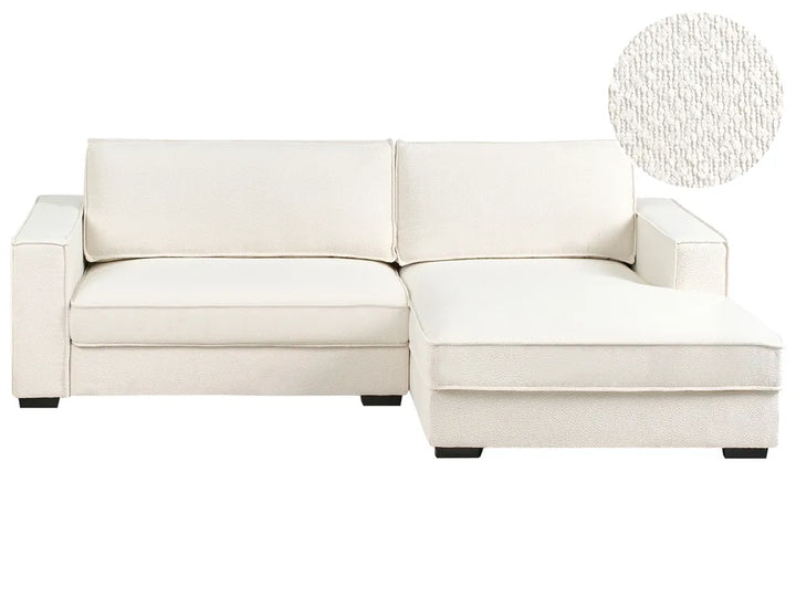 Corner Sofa Boucle Off-White Left Hand Edyth