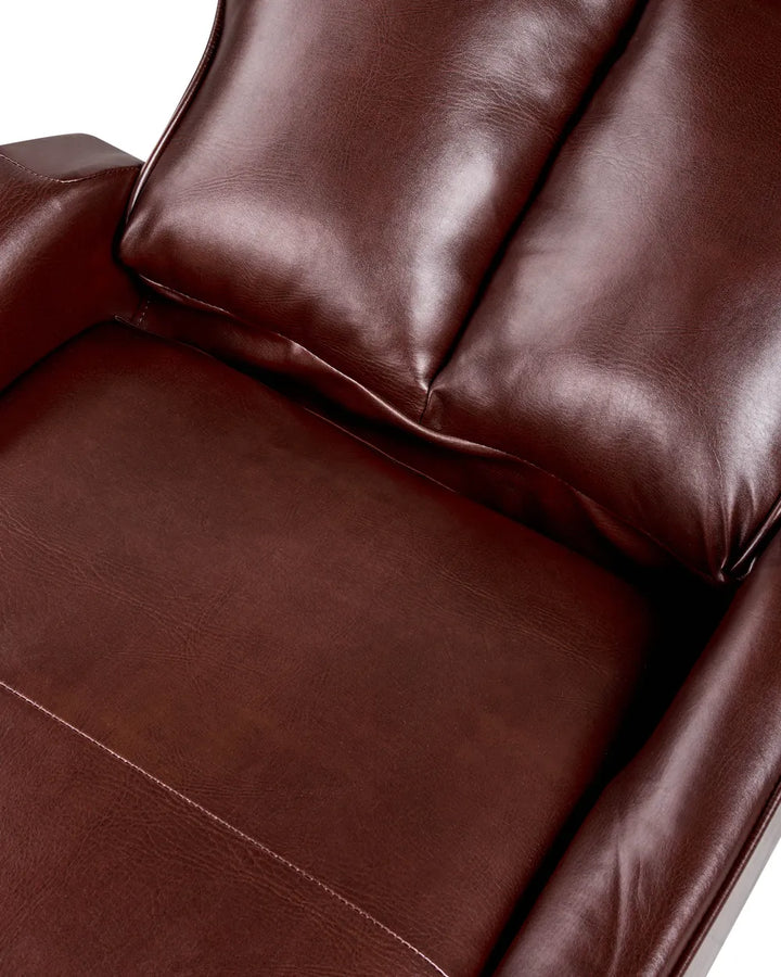 Recliner Chair With Footrest Faux Leather Dark Brown Brinlei