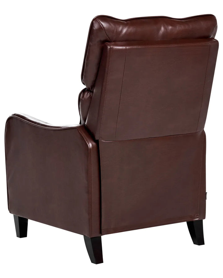 Recliner Chair With Footrest Faux Leather Dark Brown Brinlei