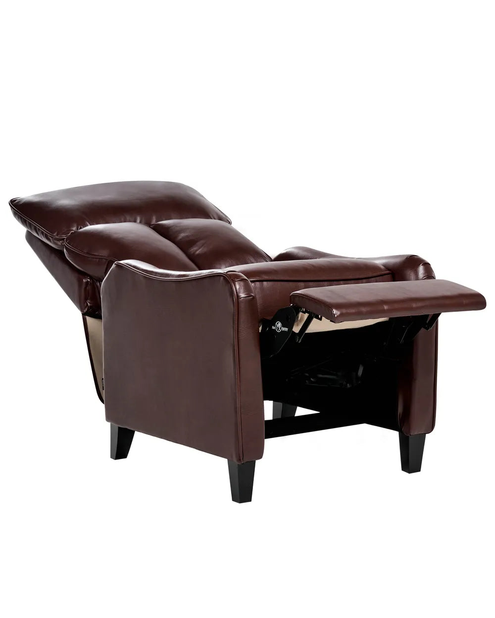 Recliner Chair With Footrest Faux Leather Dark Brown Brinlei