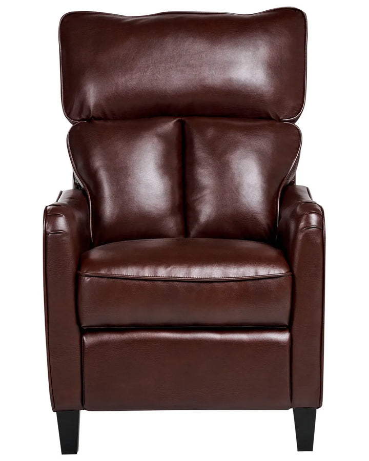 Recliner Chair With Footrest Faux Leather Dark Brown Brinlei