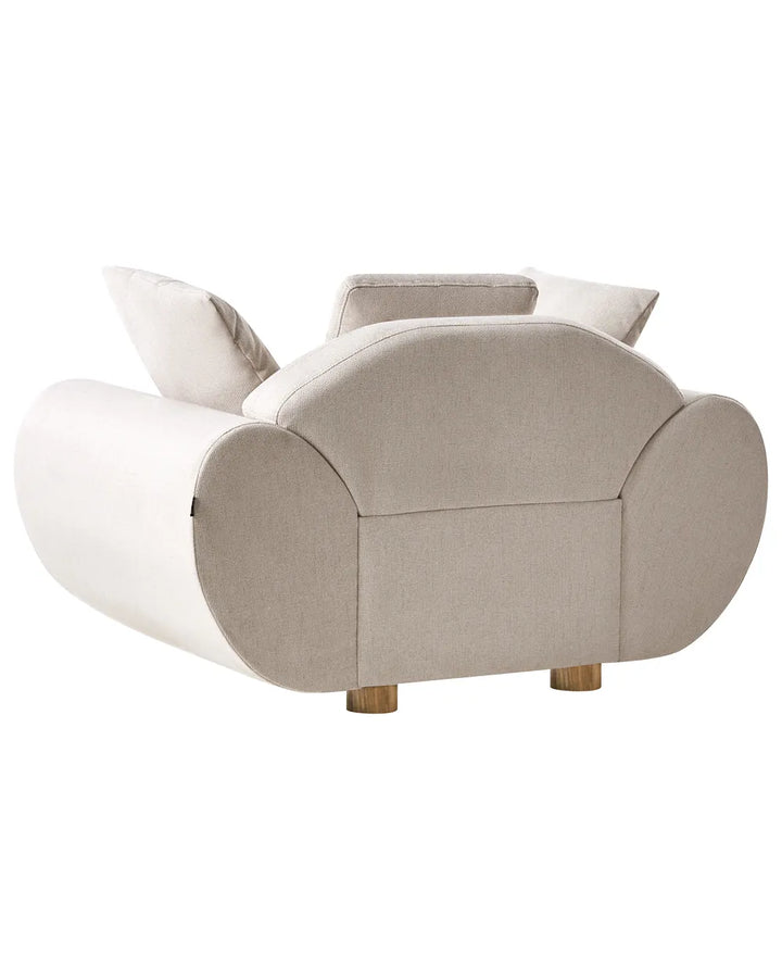 Armchair with Cushions Fabric Light Beige Ashland