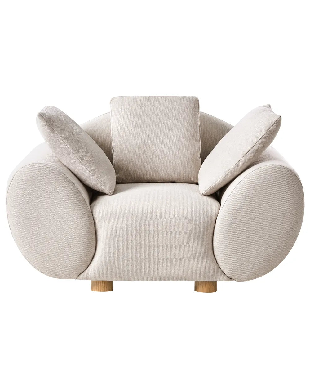 Armchair with Cushions Fabric Light Beige Ashland