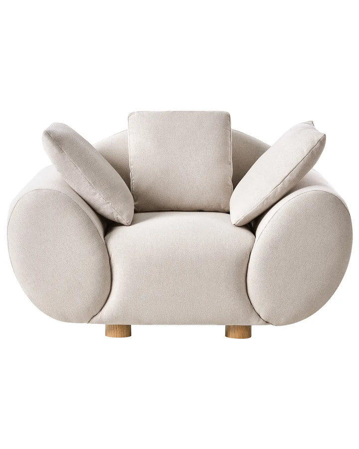 Armchair with Cushions Fabric Light Beige Ashland