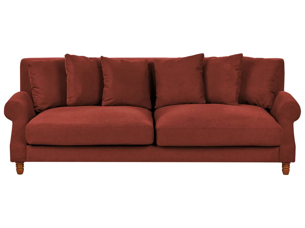 Red sofa on a white background
