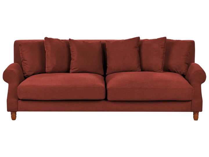 Red sofa on a white background