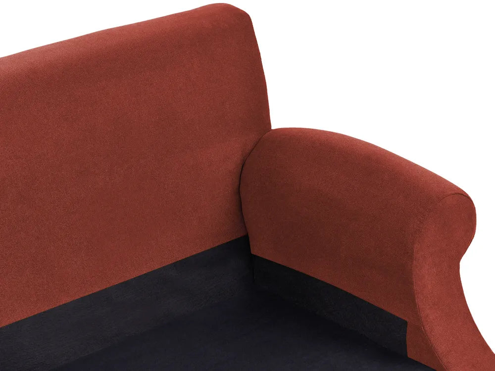 Sofa 3 Seater Fabric Red Elaiza