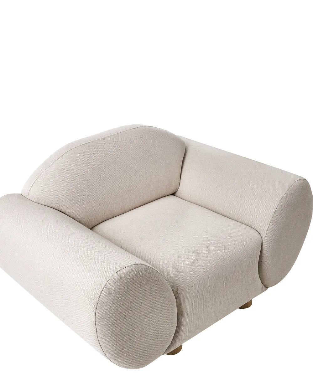 Armchair with Cushions Fabric Light Beige Ashland