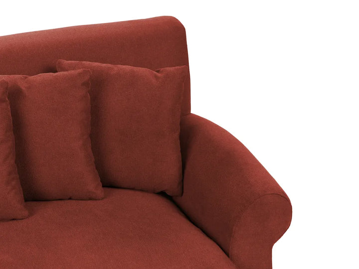 Sofa 3 Seater Fabric Red Elaiza