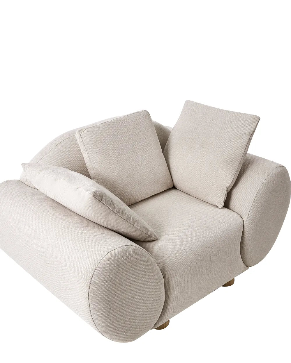 Armchair with Cushions Fabric Light Beige Ashland