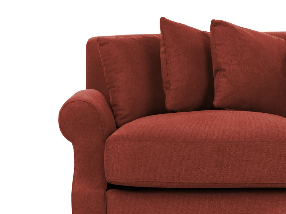 Sofa 3 Seater Fabric Red Elaiza