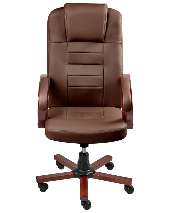 Massage Chair with Heating Leather Dark Brown Chemika