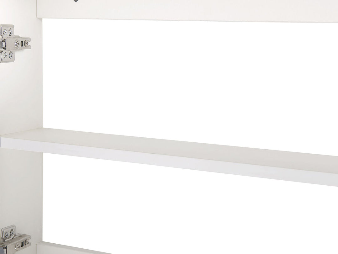 Bathroom Wall Mounted Mirror Cabinet LED 60 cm 60 cm White Jaramillo