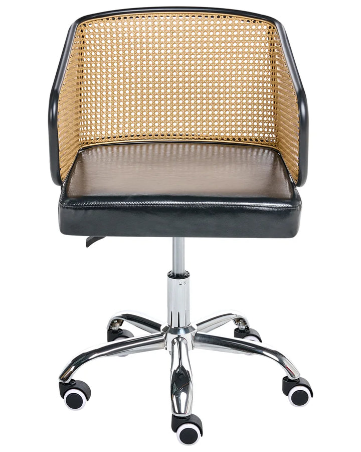 Desk Chair Faux Leather Black Rubin