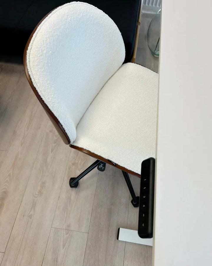 Desk Chair Boucle White Alira