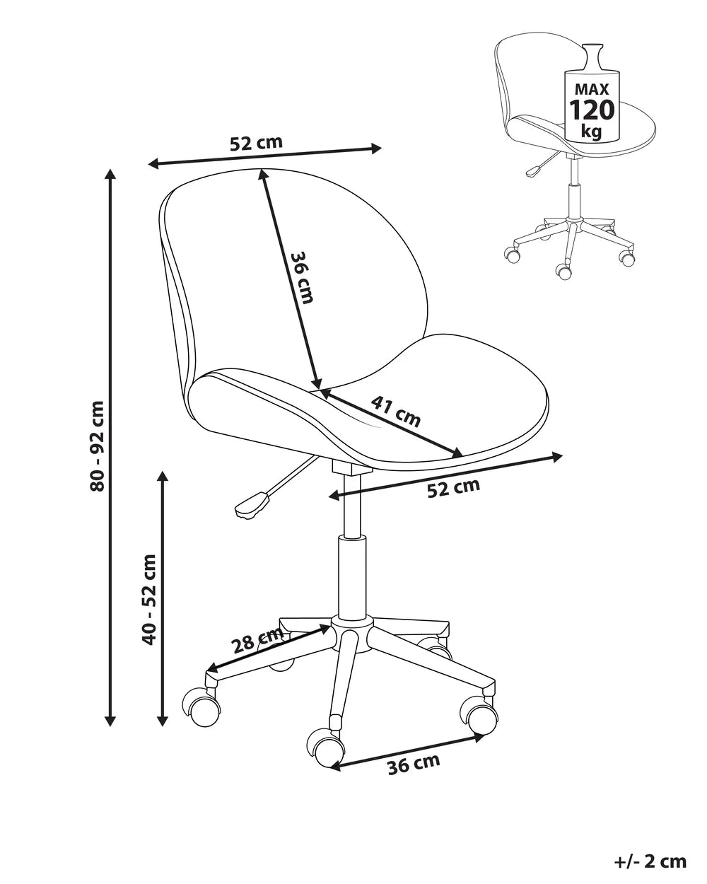 Desk Chair Boucle White Alira