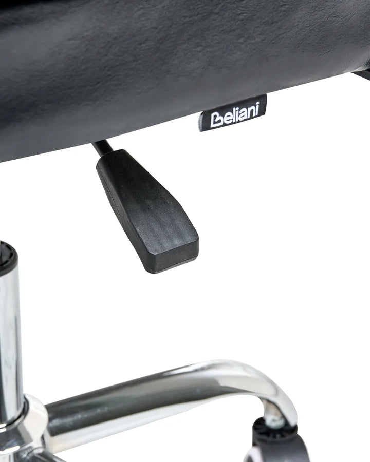 Desk Chair Faux Leather Black Rubin