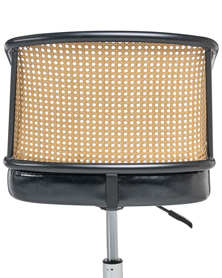 Desk Chair Faux Leather Black Rubin