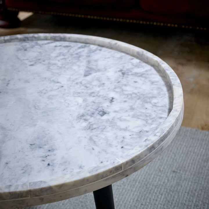 Opal Coffee Table With Marble Top And Metal Legs