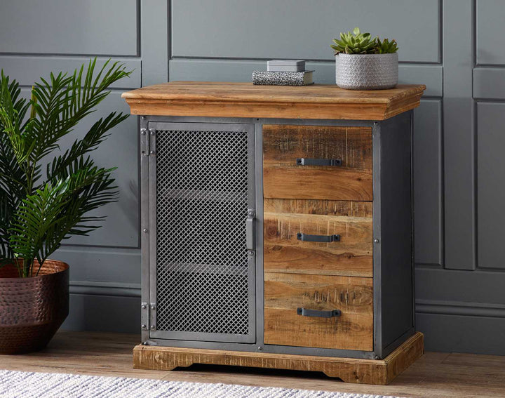 Metropolis Industrial 3 Drawer Cabinet / Sideboard