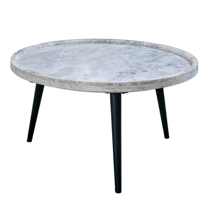 Opal Coffee Table With Marble Top And Metal Legs