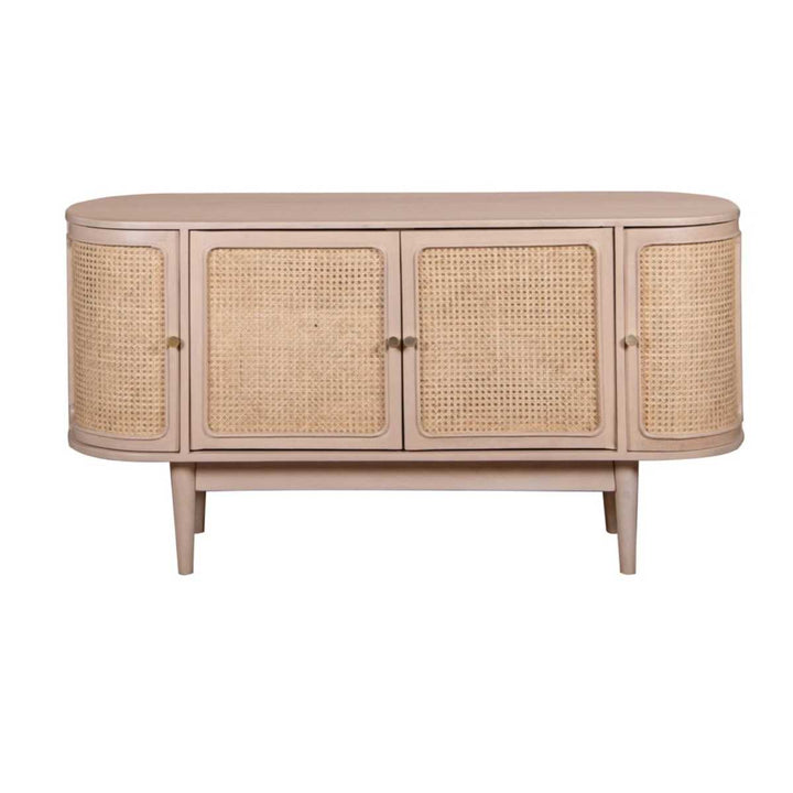 Valencia Cane & Mango Wood 4 Doors Sideboard