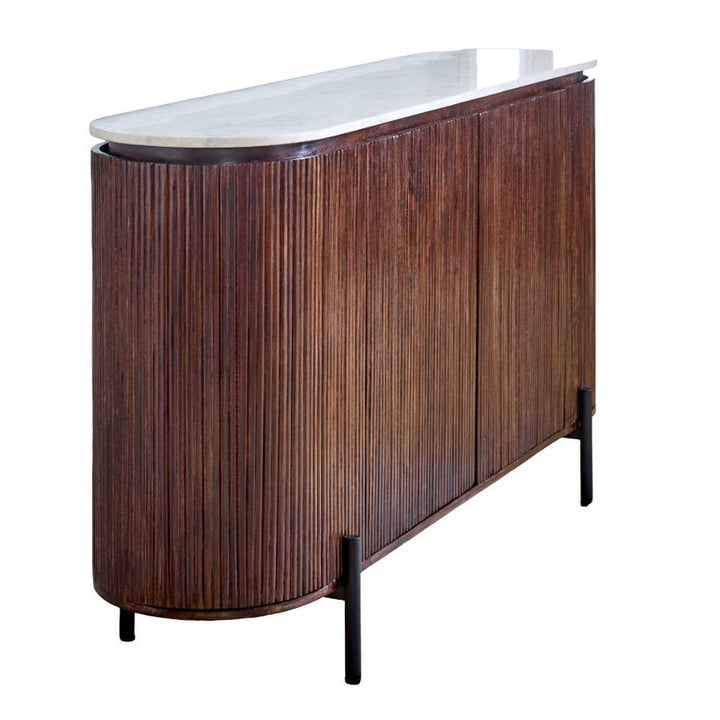 Opal Mango Wood Sideboard With Marble Top & Metal Legs