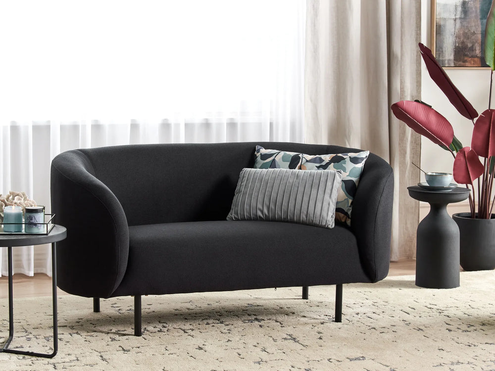 Modern black fabric loveseat Loen for living room