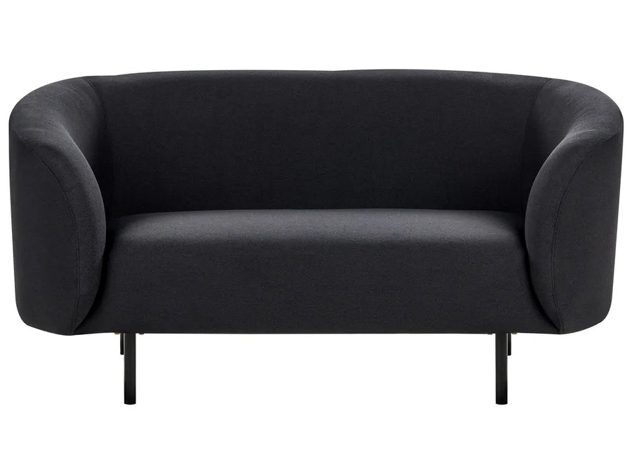 Black 2 seater fabric sofa Loen with modern design