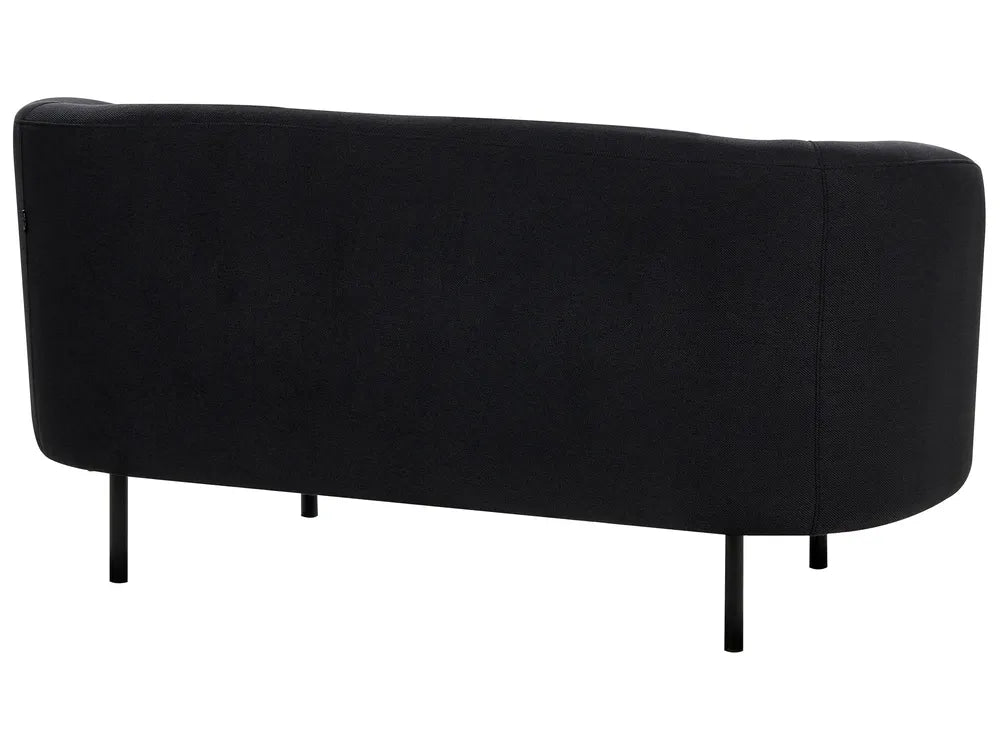 Sofa 2 Seater Fabric Black Liora