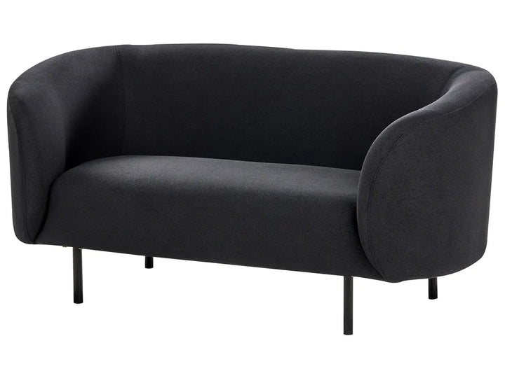 Sofa 2 Seater Fabric Black Liora