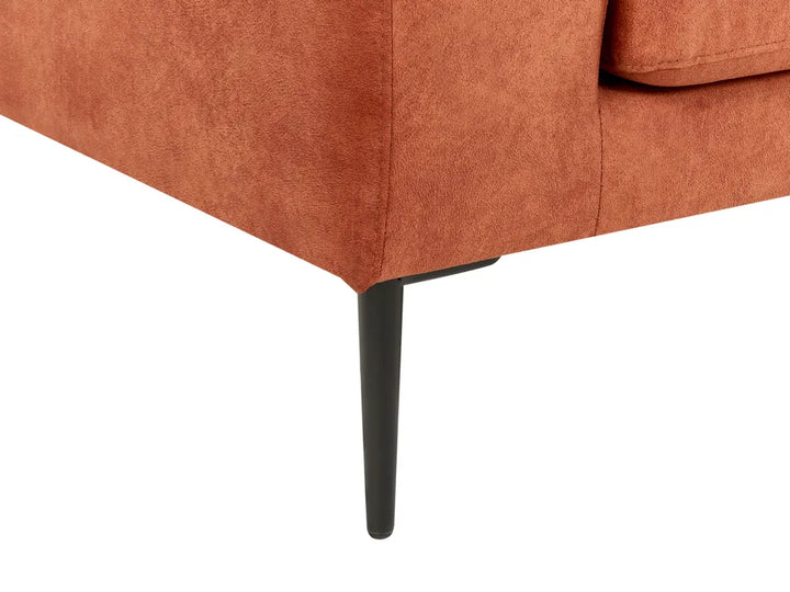 Corner Sofa 3 Seater Velvet Orange Right Hand Weller